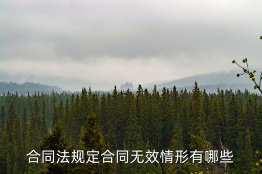 合同法規(guī)定合同無效情形有哪些