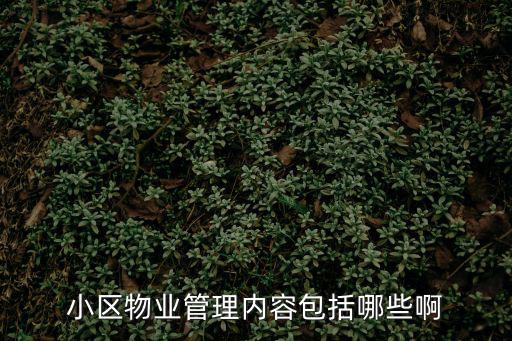 小區(qū)物業(yè)管理內(nèi)容包括哪些啊