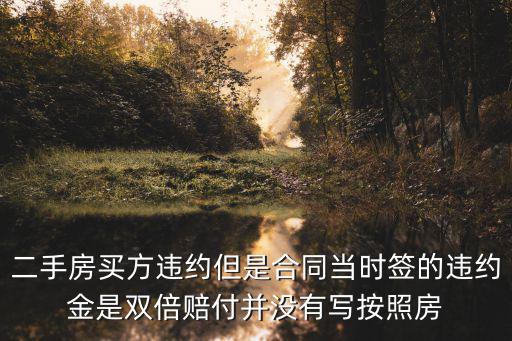 二手房買方違約但是合同當(dāng)時(shí)簽的違約金是雙倍賠付并沒有寫按照房
