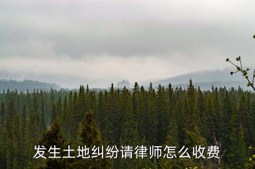 發(fā)生土地糾紛請(qǐng)律師怎么收費(fèi)