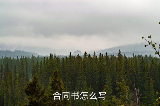 合同書怎么寫