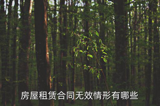 房屋租賃合同無效情形有哪些
