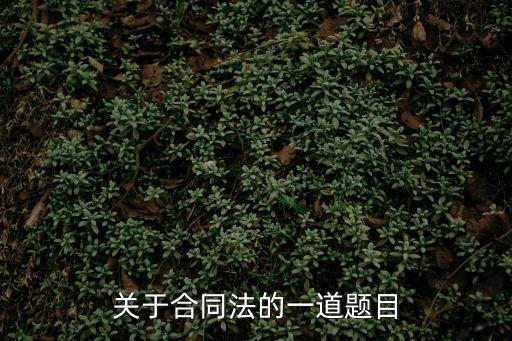 關(guān)于合同法的一道題目
