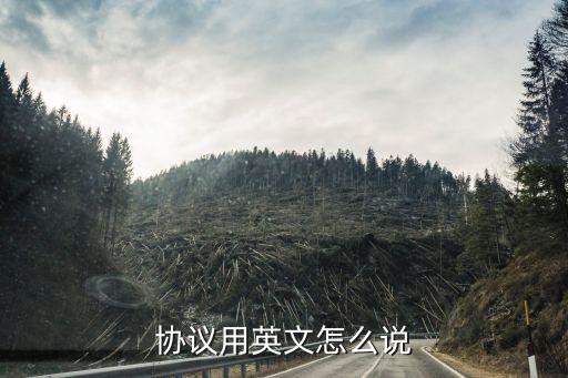 協(xié)議用英文怎么說(shuō)