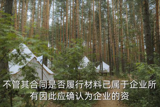 不管其合同是否履行材料已屬于企業(yè)所有因此應(yīng)確認(rèn)為企業(yè)的資