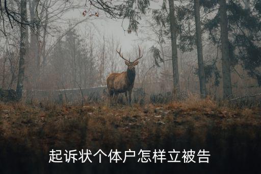 起訴狀個(gè)體戶怎樣立被告