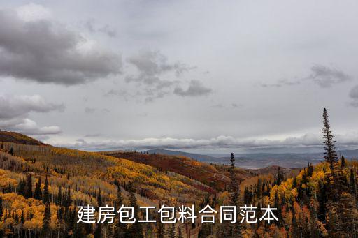 建房包工包料合同范本