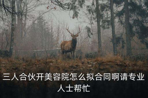三人合伙開美容院怎么擬合同啊請專業(yè)人士幫忙