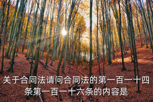合同法第106條規(guī)定內(nèi)容，關(guān)于合同法請(qǐng)問(wèn)合同法的第一百一十四條第一百一十六條的內(nèi)容是