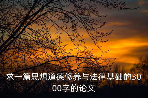 求一篇思想道德修養(yǎng)與法律基礎(chǔ)的3000字的論文
