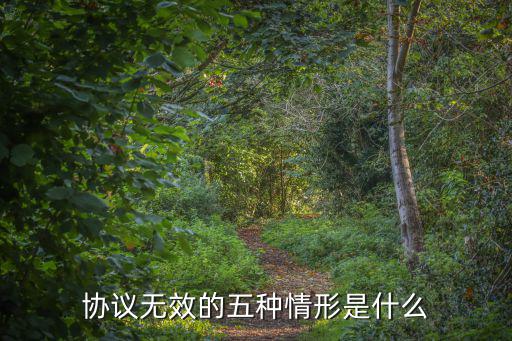 協(xié)議無效的五種情形是什么