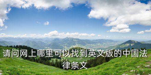 英文版法律條文，英語(yǔ)的法律條款英譯中