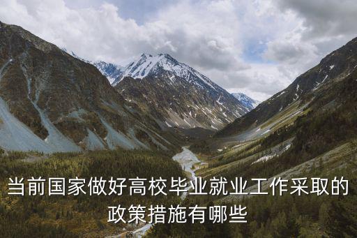 當(dāng)前國家做好高校畢業(yè)就業(yè)工作采取的政策措施有哪些