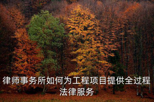 律師事務(wù)所如何為工程項(xiàng)目提供全過程法律服務(wù)
