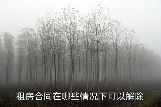 租房合同在哪些情況下可以解除