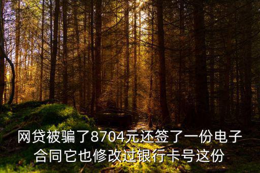 網(wǎng)貸詐騙合同有效嗎，網(wǎng)貸被騙了8704元還簽了一份電子合同它也修改過銀行卡號這份