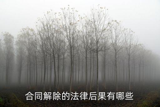 合同解除的法律后果有哪些