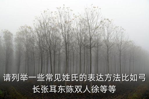 用英文介紹張姓，請列舉一些常見姓氏的表達(dá)方法比如弓長張耳東陳雙人徐等等
