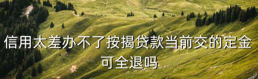 征信過不了買房定金能退嗎，信用太差辦不了按揭貸款當(dāng)前交的定金可全退嗎