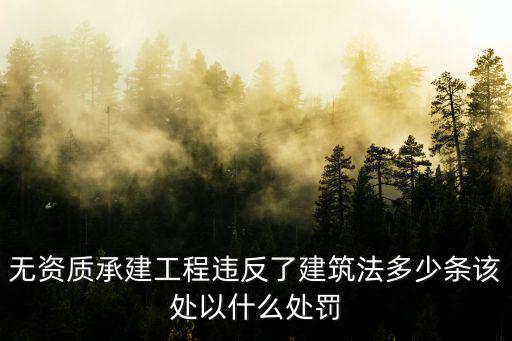 建筑法處罰條例，建筑法的處罰