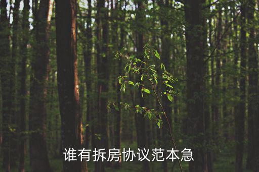 誰(shuí)有拆房協(xié)議范本急