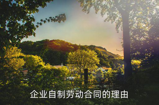 合同簽訂依據(jù)理由，企業(yè)自制勞動合同的理由