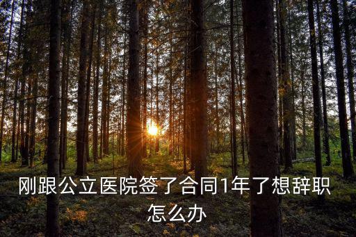 剛跟公立醫(yī)院簽了合同1年了想辭職 怎么辦