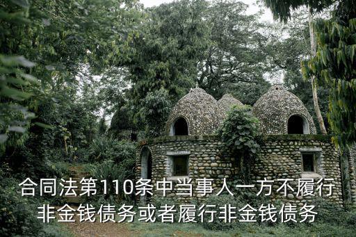 合同法第110條規(guī)定解讀，合同法第110條中當(dāng)事人一方不履行非金錢債務(wù)或者履行非金錢債務(wù)