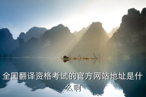 全國翻譯資格考試的官方網(wǎng)站地址是什么啊