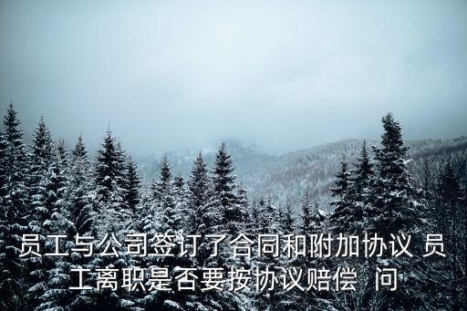 勞動(dòng)合同附加協(xié)議，員工與公司簽訂了合同和附加協(xié)議 員工離職是否要按協(xié)議賠償  問(wèn)