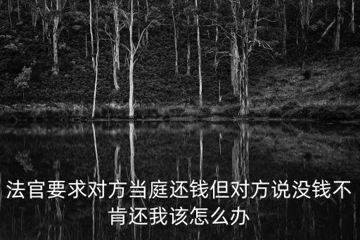 法官要求對方當庭還錢但對方說沒錢不肯還我該怎么辦