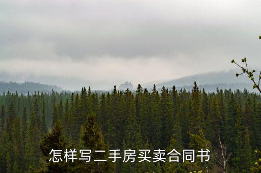 怎樣寫二手房買賣合同書