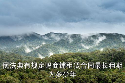 民法典還有合同法嗎，民法典有規(guī)定嗎商鋪租賃合同最長租期為多少年
