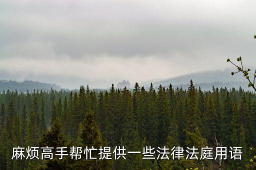常用法律術(shù)語50條，法律專業(yè)用語