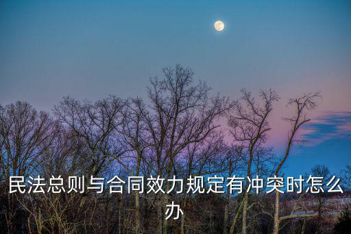 民法總則與合同效力規(guī)定有沖突時怎么辦