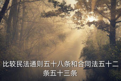 比較民法通則五十八條和合同法五十二條五十三條