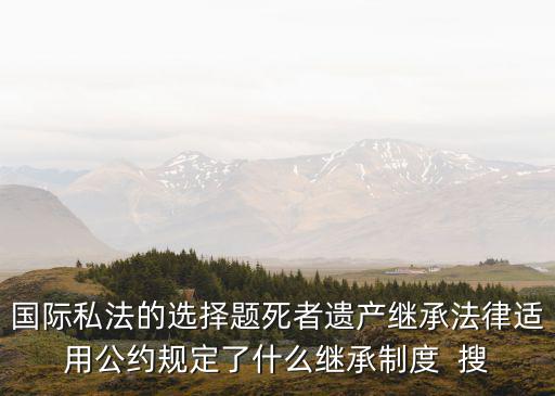 國際私法的選擇題死者遺產(chǎn)繼承法律適用公約規(guī)定了什么繼承制度  搜