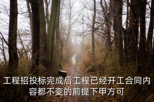 招投標(biāo)簽訂的合同可以更改嗎，工程招投標(biāo)完成后工程已經(jīng)開(kāi)工合同內(nèi)容都不變的前提下甲方可