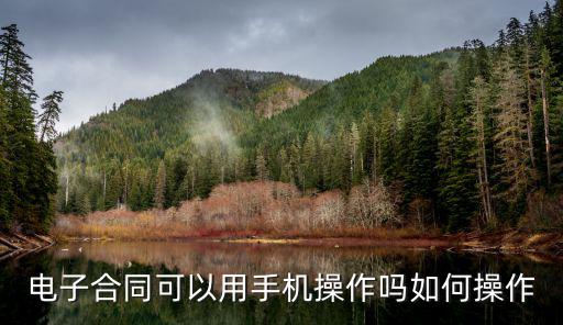 電子合同可以用手機操作嗎如何操作