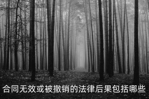協(xié)議無效的后果，合同無效或被撤銷的法律后果包括哪些