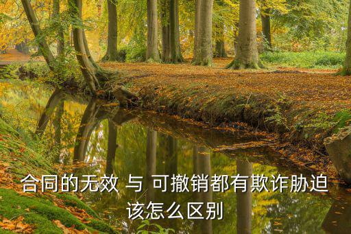 合同的無效 與 可撤銷都有欺詐脅迫該怎么區(qū)別
