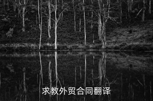 求教外貿(mào)合同翻譯