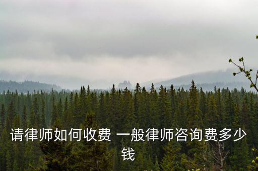 請律師如何收費 一般律師咨詢費多少錢