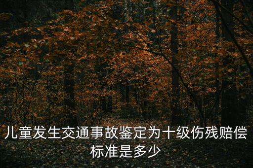 兒童發(fā)生交通事故鑒定為十級傷殘賠償標(biāo)準(zhǔn)是多少