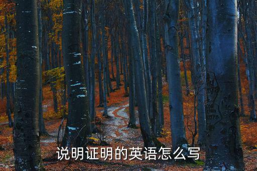 證明的用英語怎么說，證明用英語怎么說