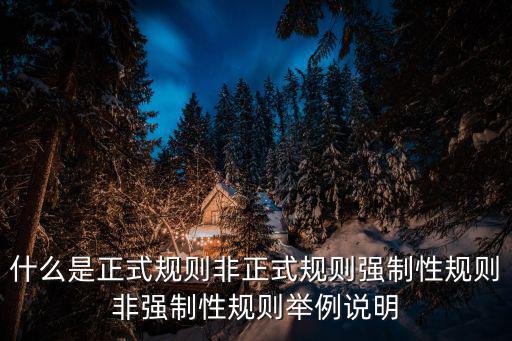 什么是正式規(guī)則非正式規(guī)則強(qiáng)制性規(guī)則非強(qiáng)制性規(guī)則舉例說明