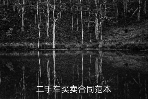 二手車買賣合同范本
