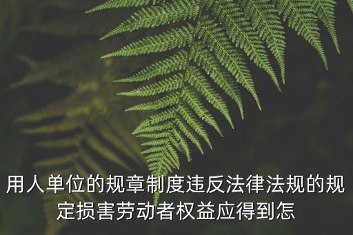 用人單位的規(guī)章制度違反法律法規(guī)的規(guī)定損害勞動(dòng)者權(quán)益應(yīng)得到怎