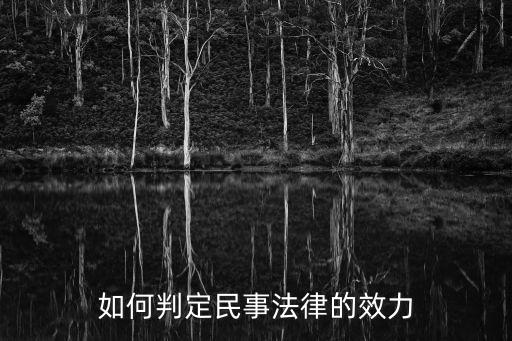 如何判定民事法律的效力