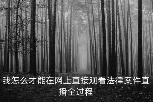 我怎么才能在網(wǎng)上直接觀看法律案件直播全過程